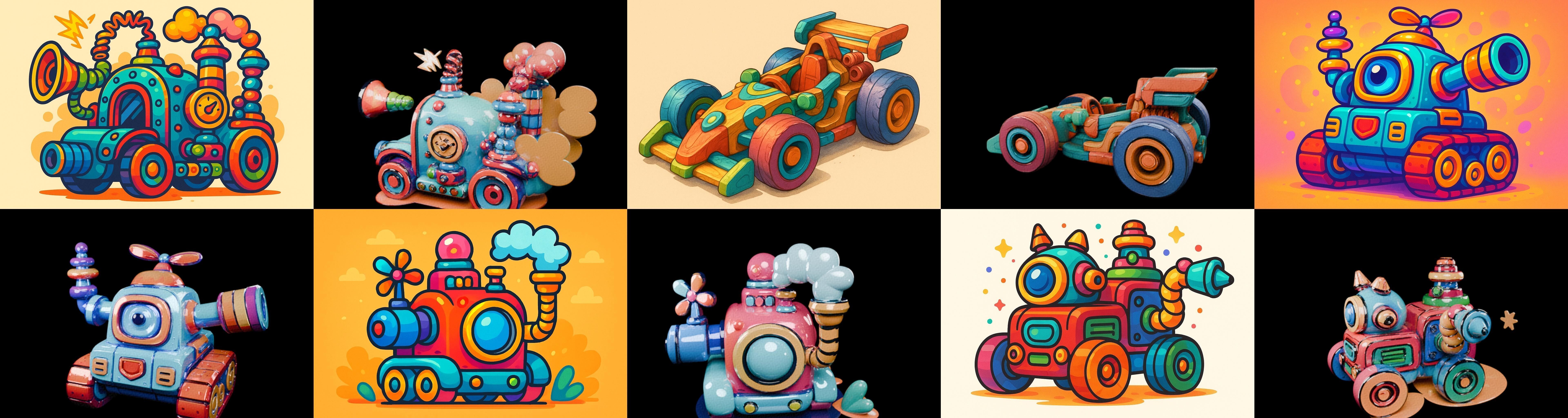 Wood Toy bundle 12 pack 100 glb Low-poly 3D model_12