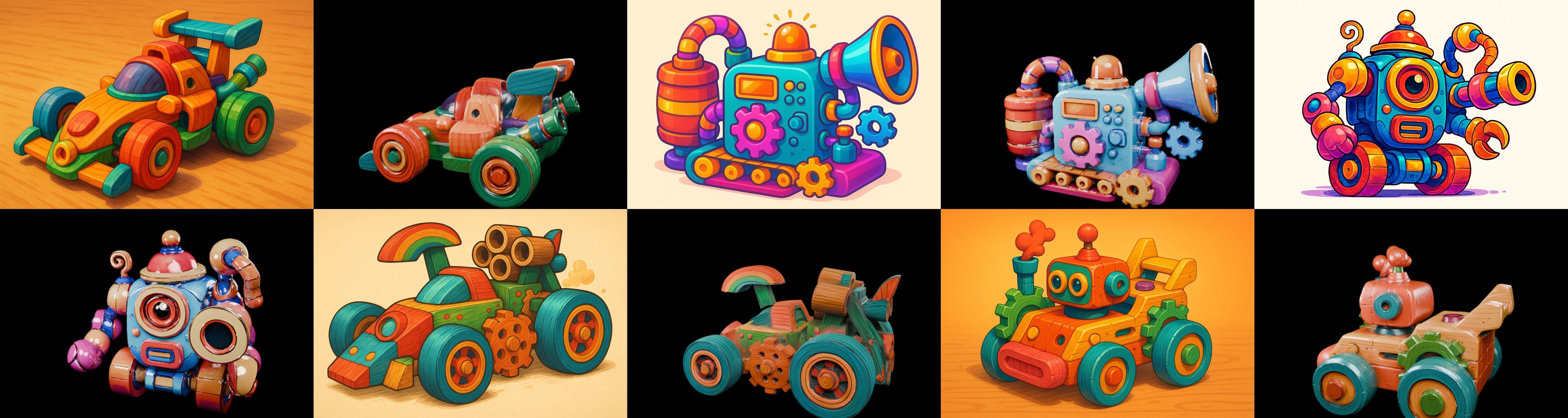 Wood Toy bundle 12 pack 100 glb Low-poly 3D model_16