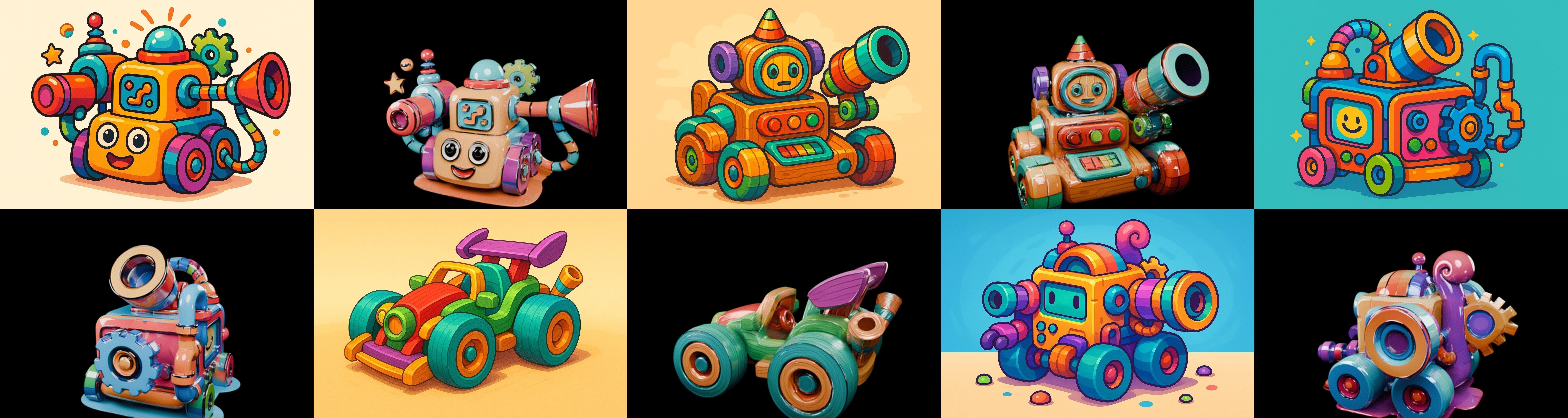 Wood Toy bundle 12 pack 100 glb Low-poly 3D model_18