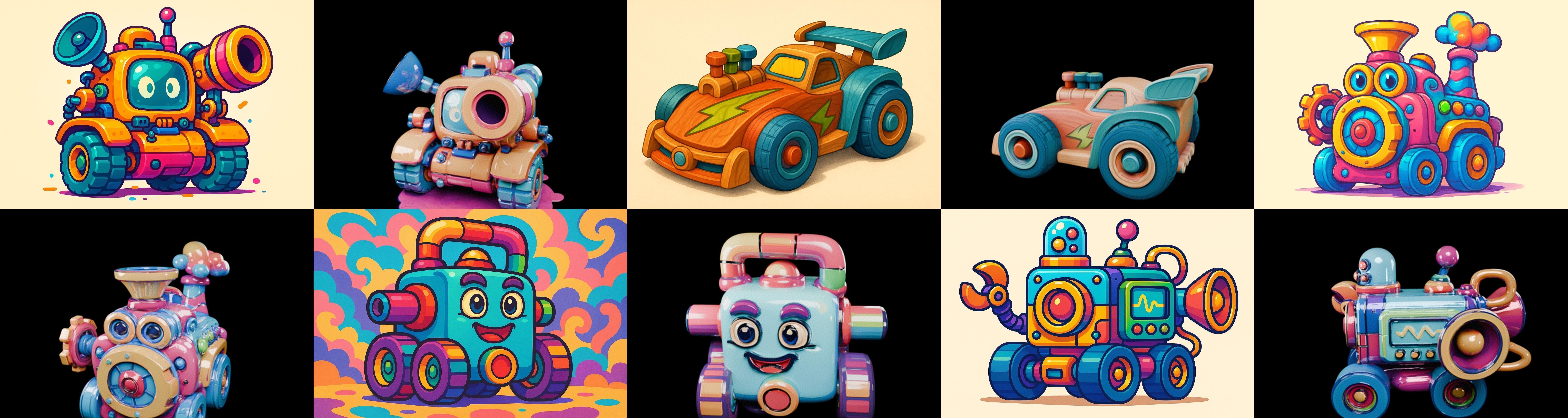 Wood Toy bundle 12 pack 100 glb Low-poly 3D model_2