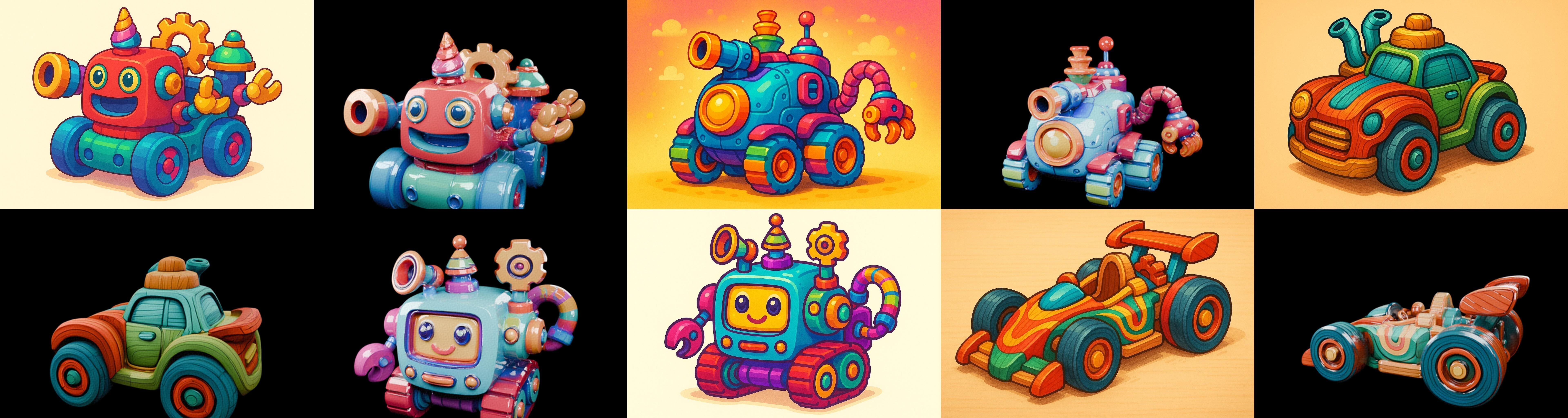 Wood Toy bundle 12 pack 100 glb Low-poly 3D model_8