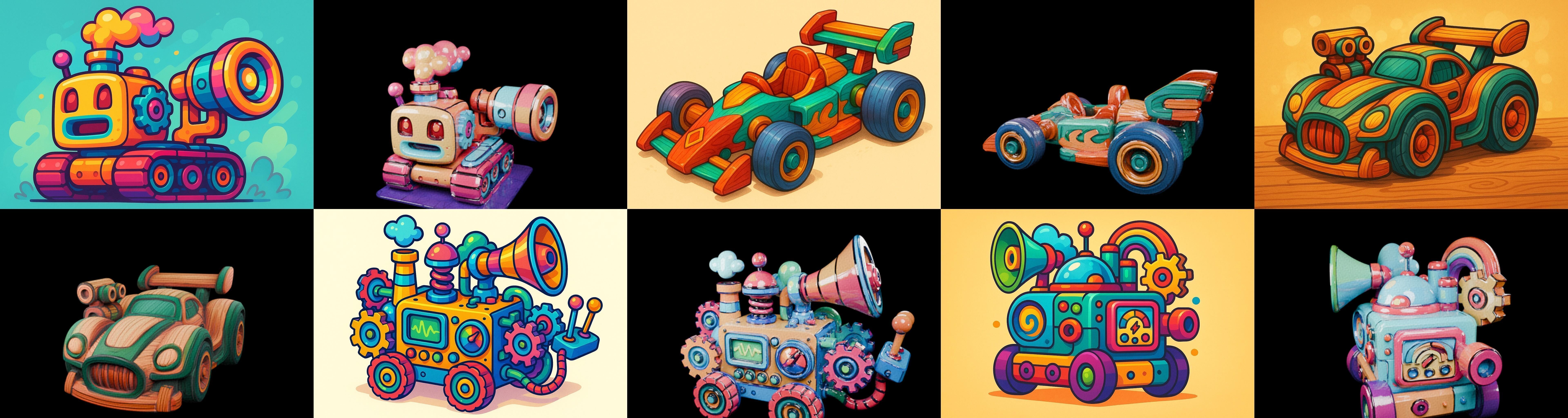 Wood Toy bundle 12 pack 100 glb Low-poly 3D model_14