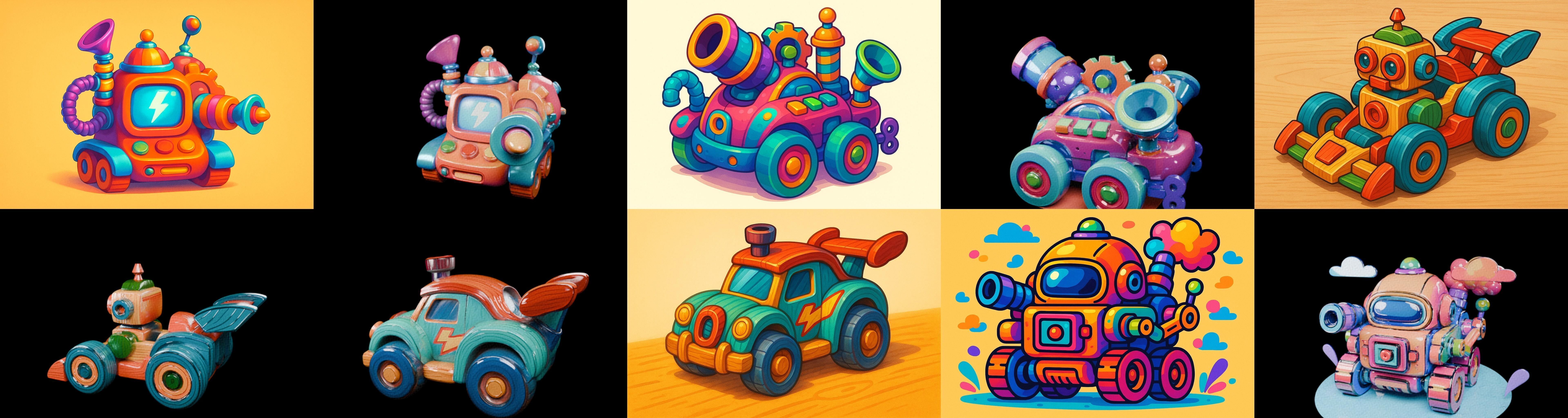 Wood Toy bundle 1 pack 100 glb Low-poly 3D model_9