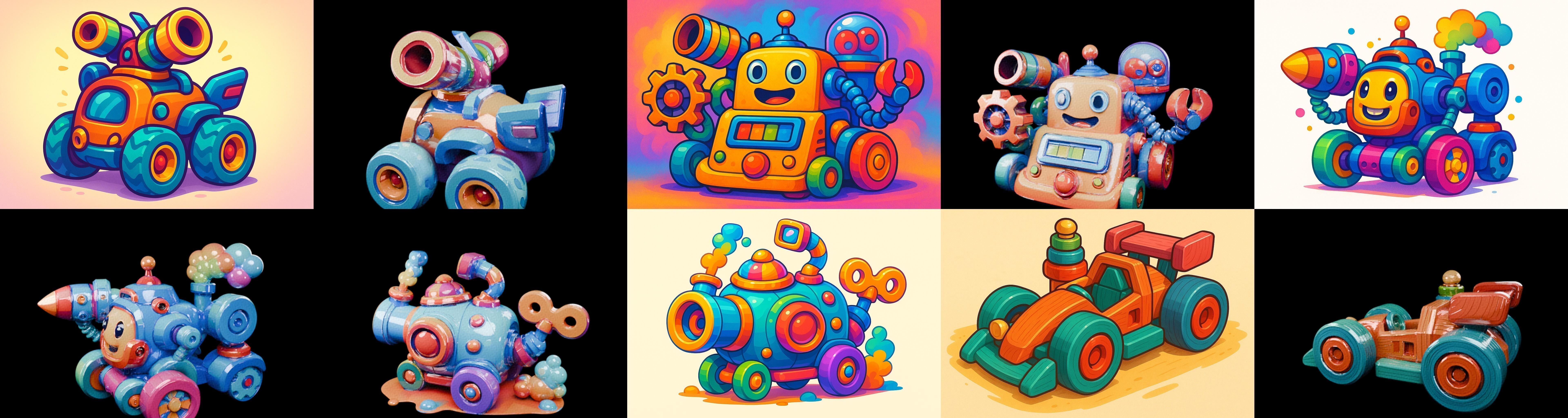 Wood Toy bundle 1 pack 100 glb Low-poly 3D model_5