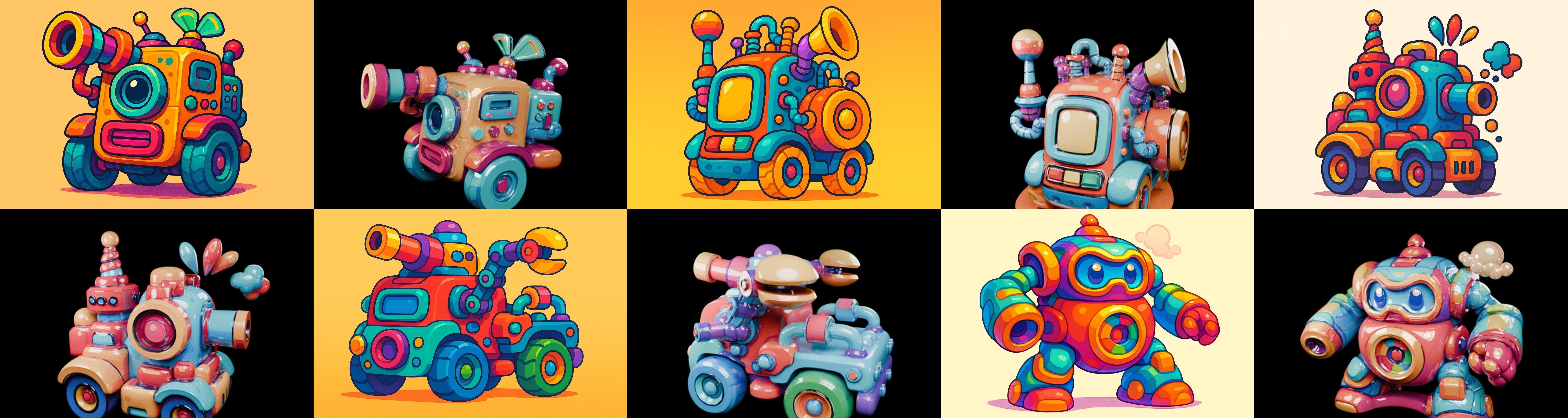 Wood Toy bundle 1 pack 100 glb Low-poly 3D model_18