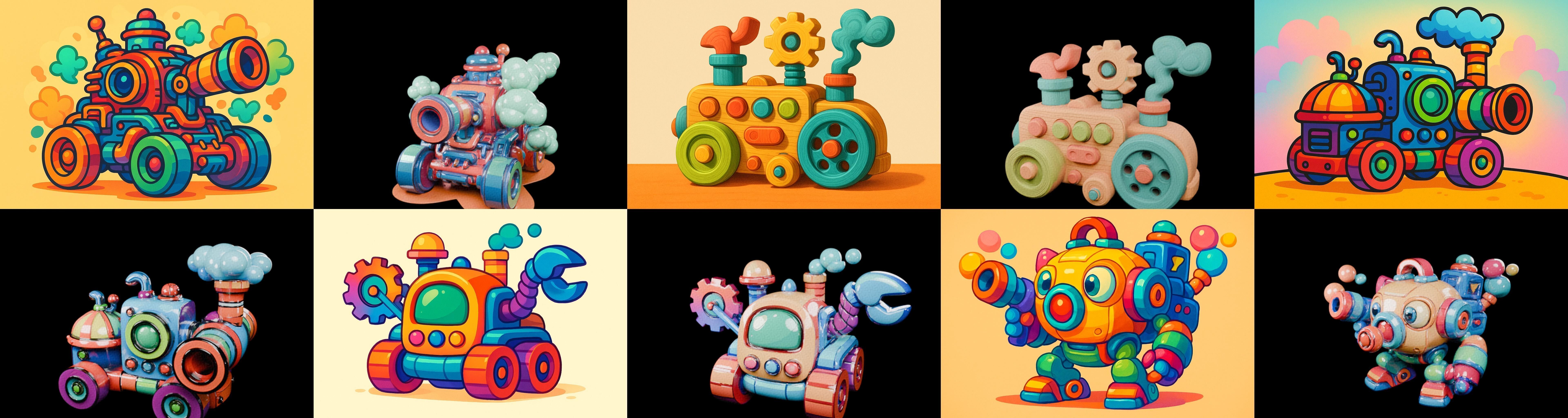 Wood Toy bundle 1 pack 100 glb Low-poly 3D model_8