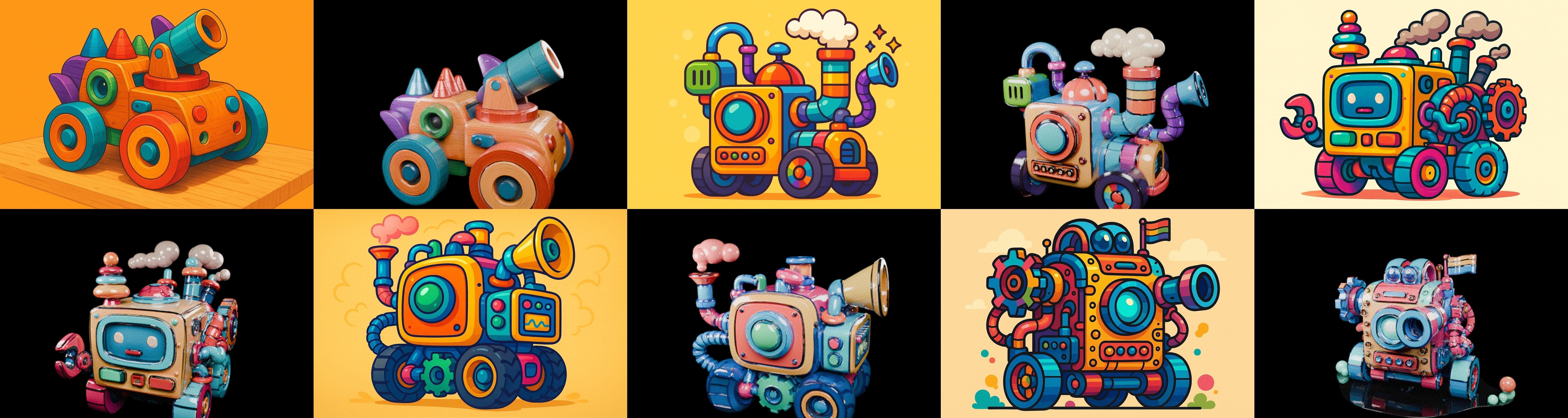 Wood Toy bundle 1 pack 100 glb Low-poly 3D model_16