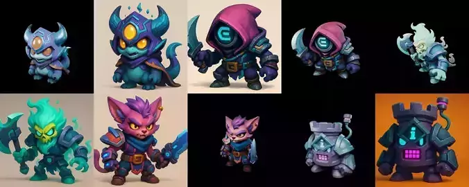 Heros Fantasy bundle 9 pack 100 glb