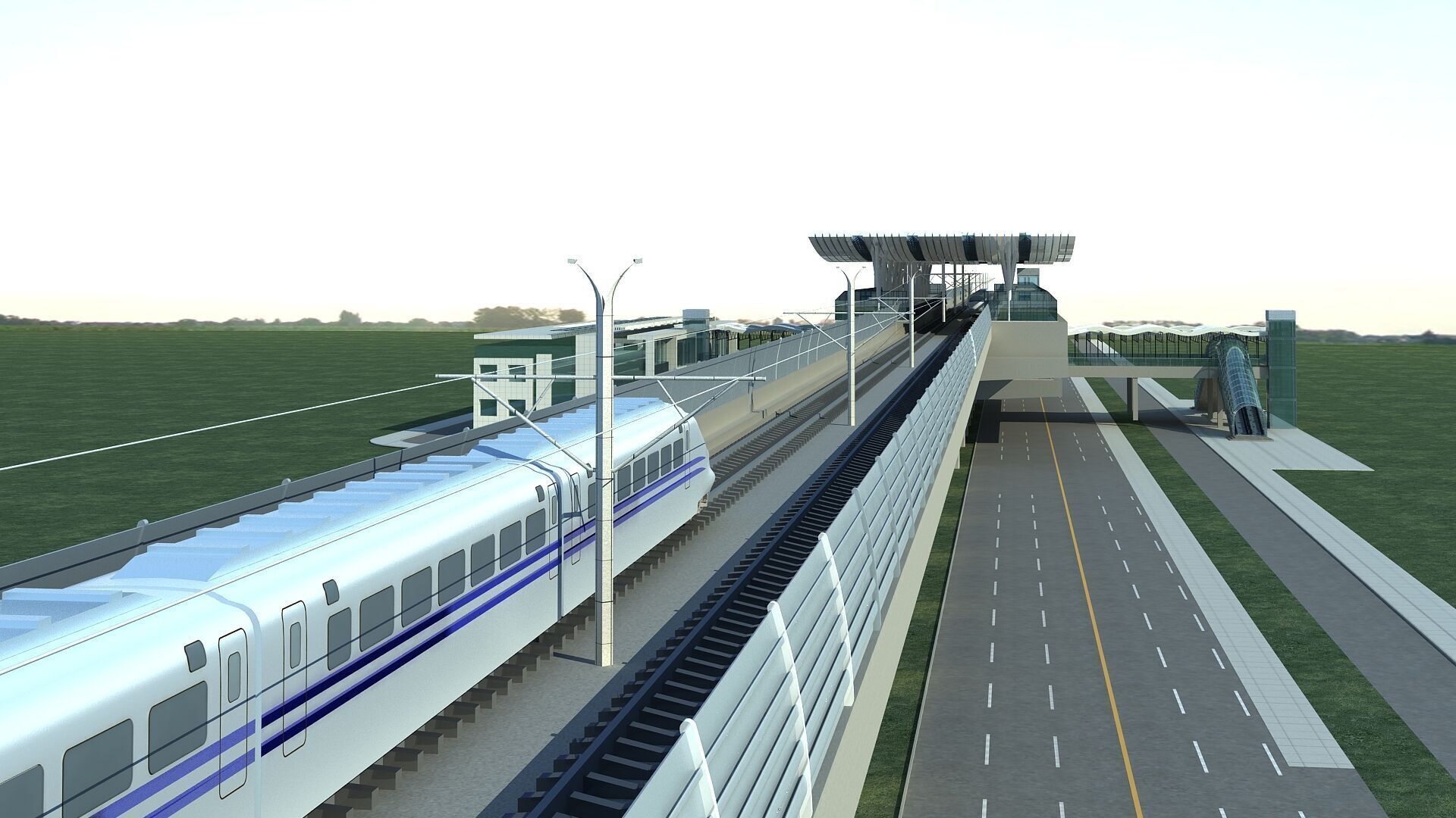 Light Rail Station 01 3D model_1