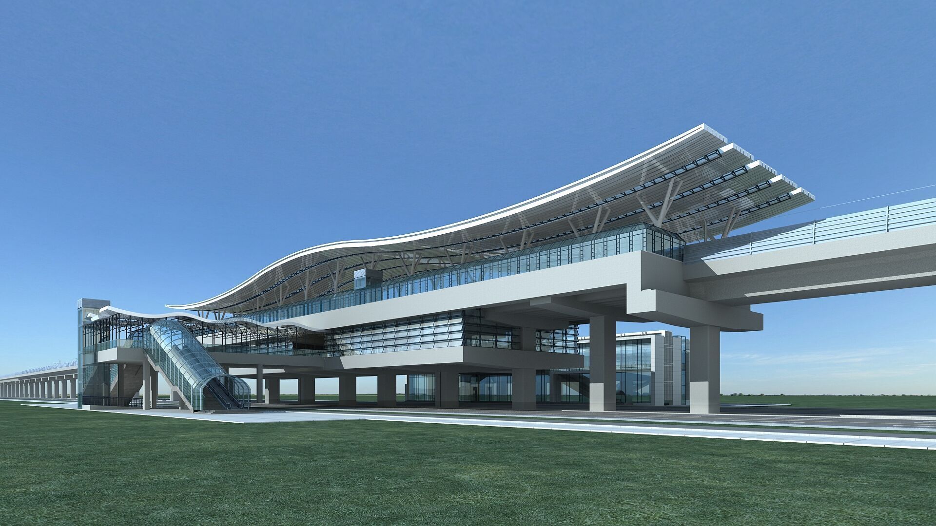 Light Rail Station 01 3D model_3