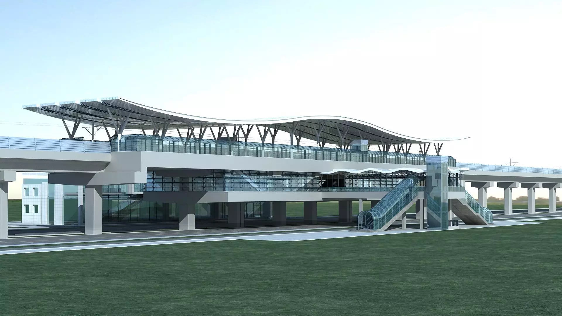 Light Rail Station 01 3D model_0