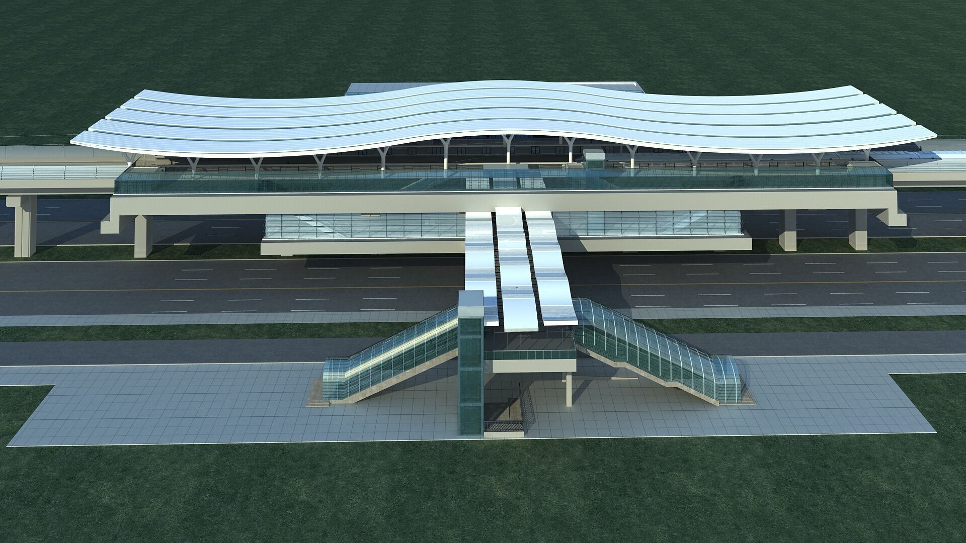 Light Rail Station 01 3D model_4