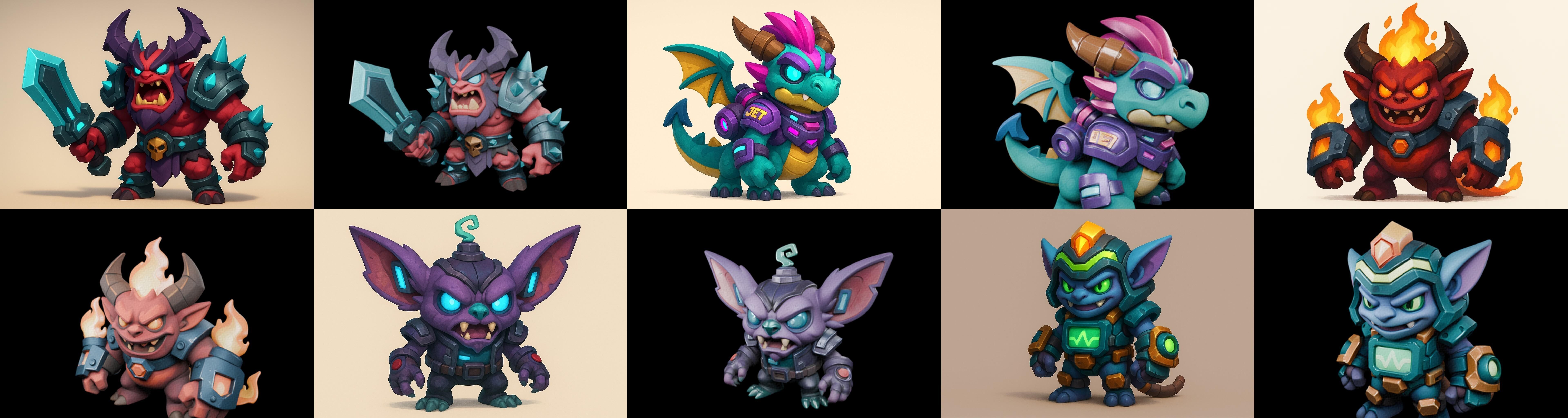 Heros Fantasy bundle 71 pack 100 glb Low-poly 3D model_15