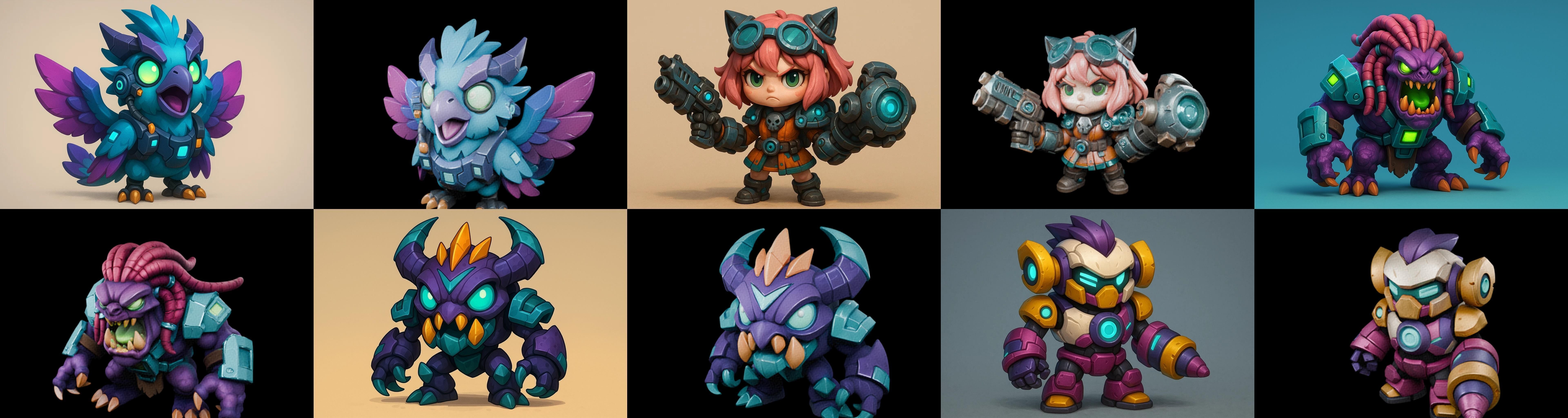 Heros Fantasy bundle 71 pack 100 glb Low-poly 3D model_8