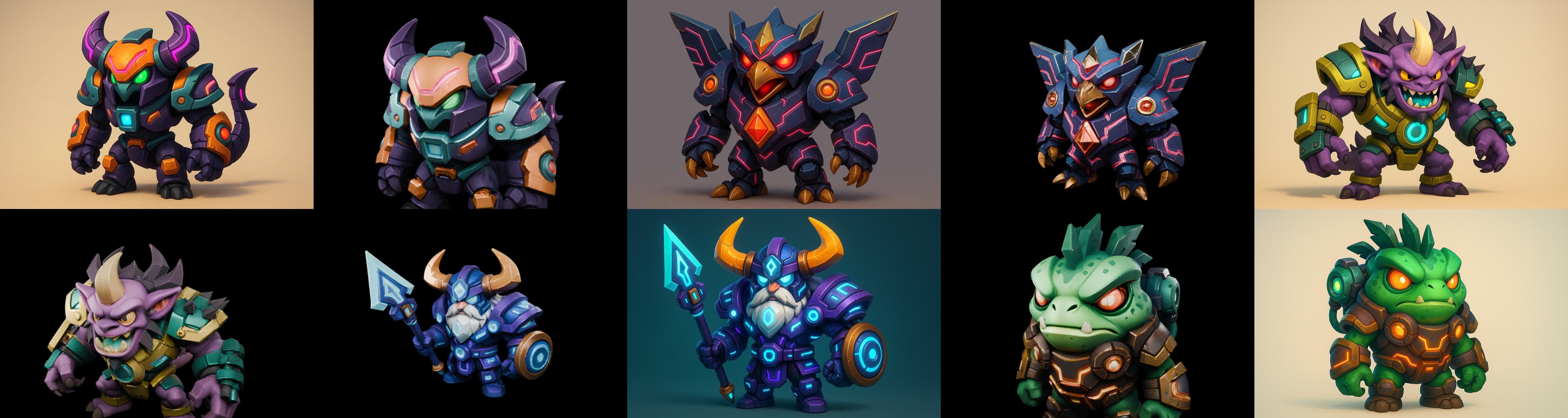 Heros Fantasy bundle 71 pack 100 glb Low-poly 3D model_19