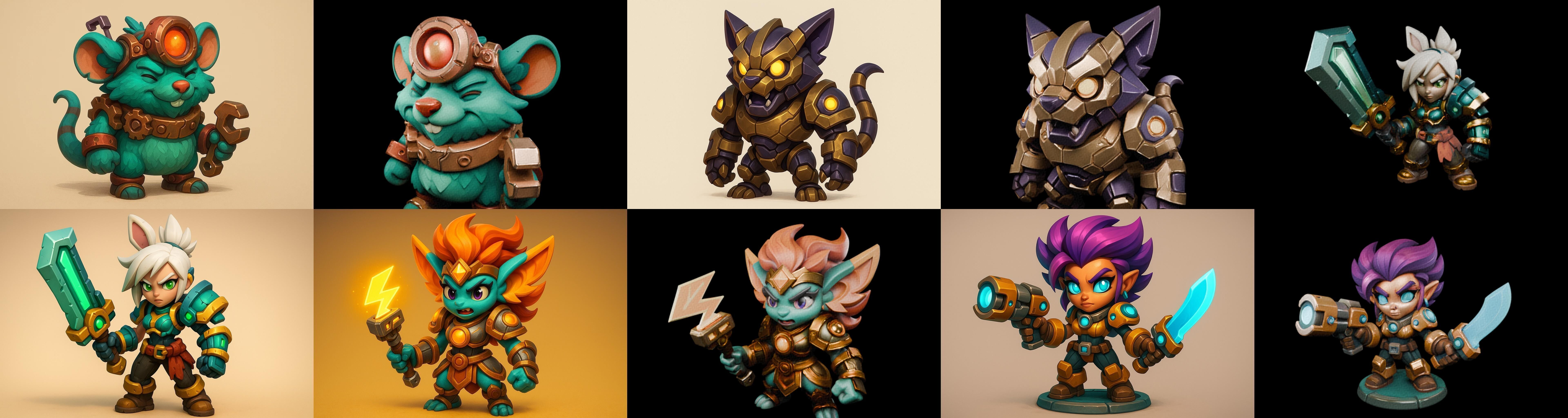 Heros Fantasy bundle 71 pack 100 glb Low-poly 3D model_17