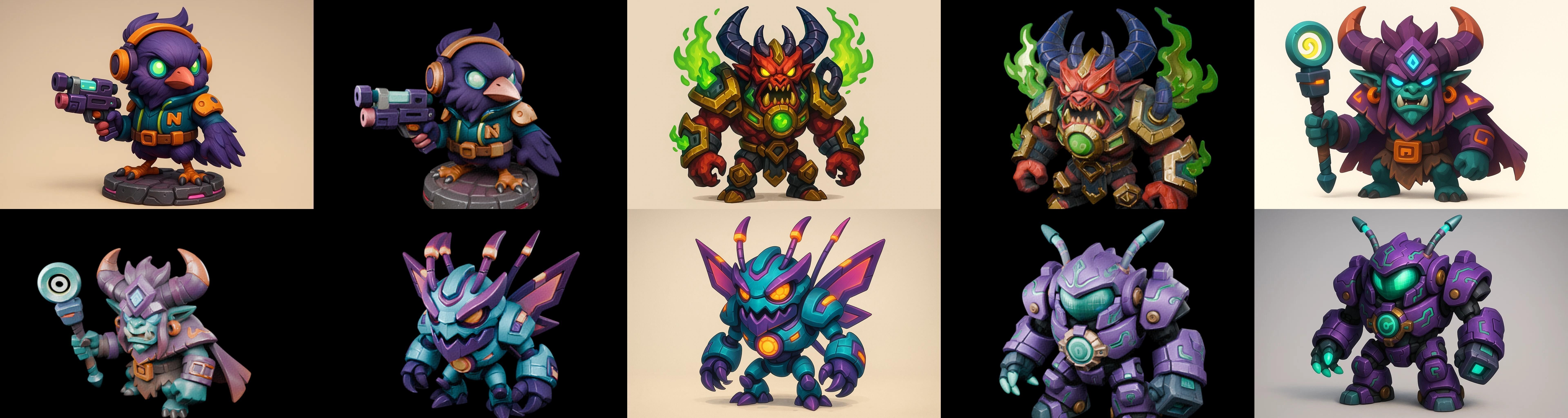 Heros Fantasy bundle 71 pack 100 glb Low-poly 3D model_7