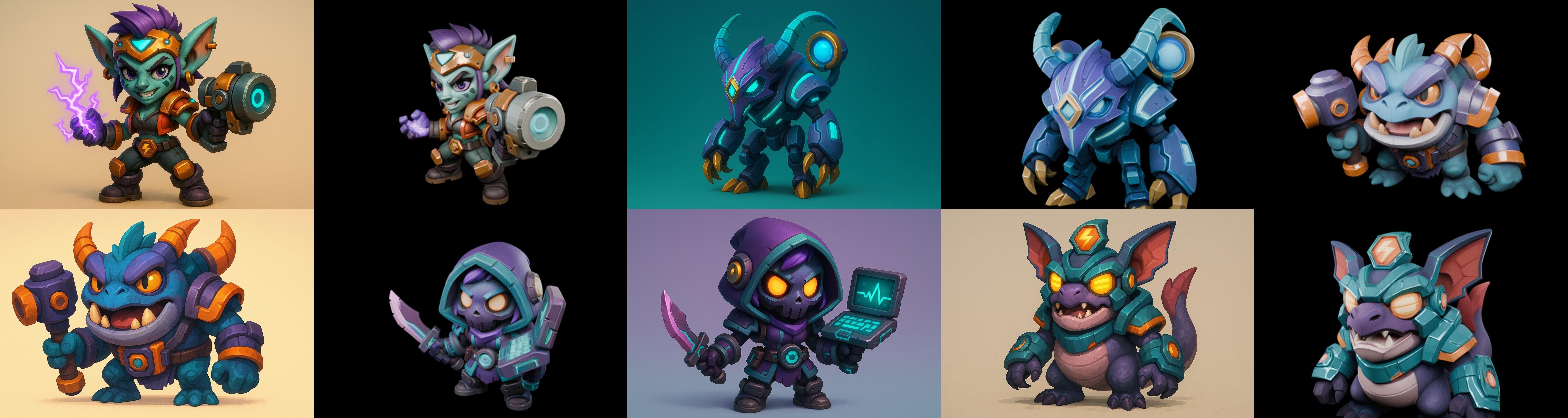 Heros Fantasy bundle 71 pack 100 glb Low-poly 3D model_13