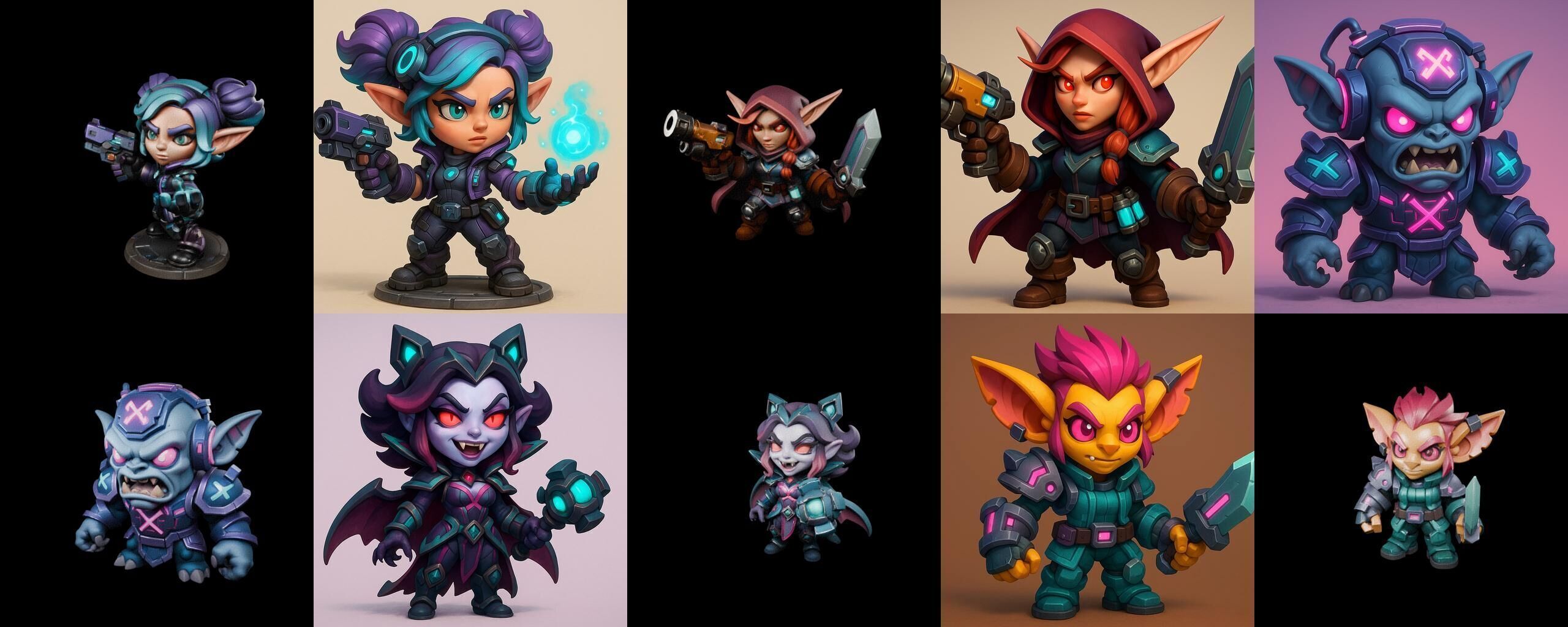 Heros Fantasy bundle 71 pack 100 glb Low-poly 3D model_16