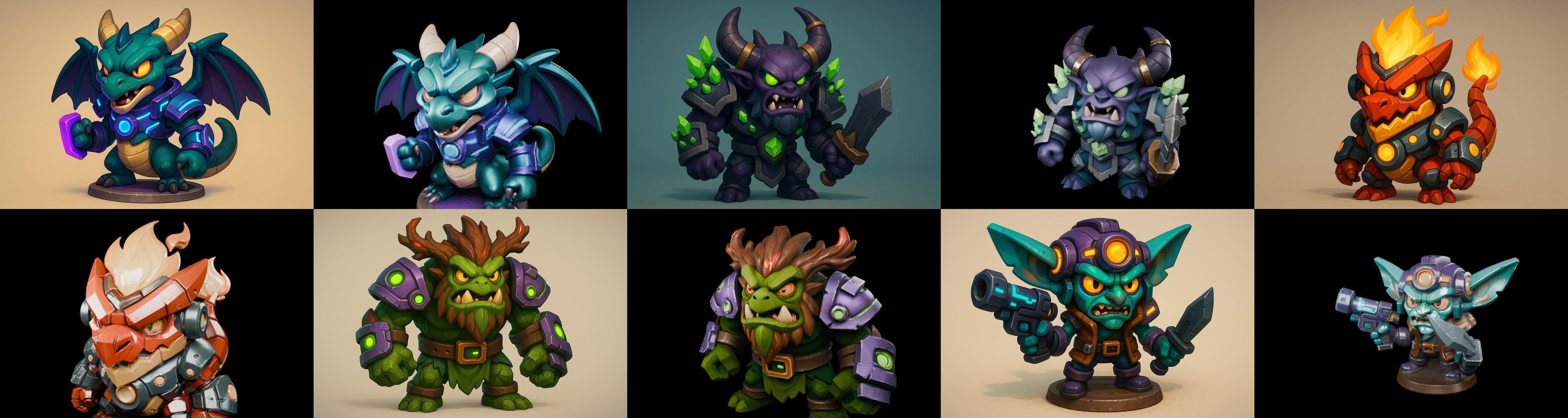 Heros Fantasy bundle 71 pack 100 glb Low-poly 3D model_9