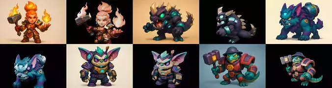 Heros Fantasy bundle 7 pack 100 glb