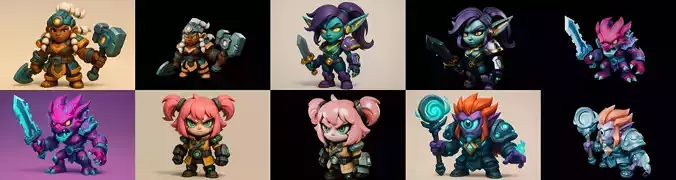 Heros Fantasy bundle 68 pack 100 glb