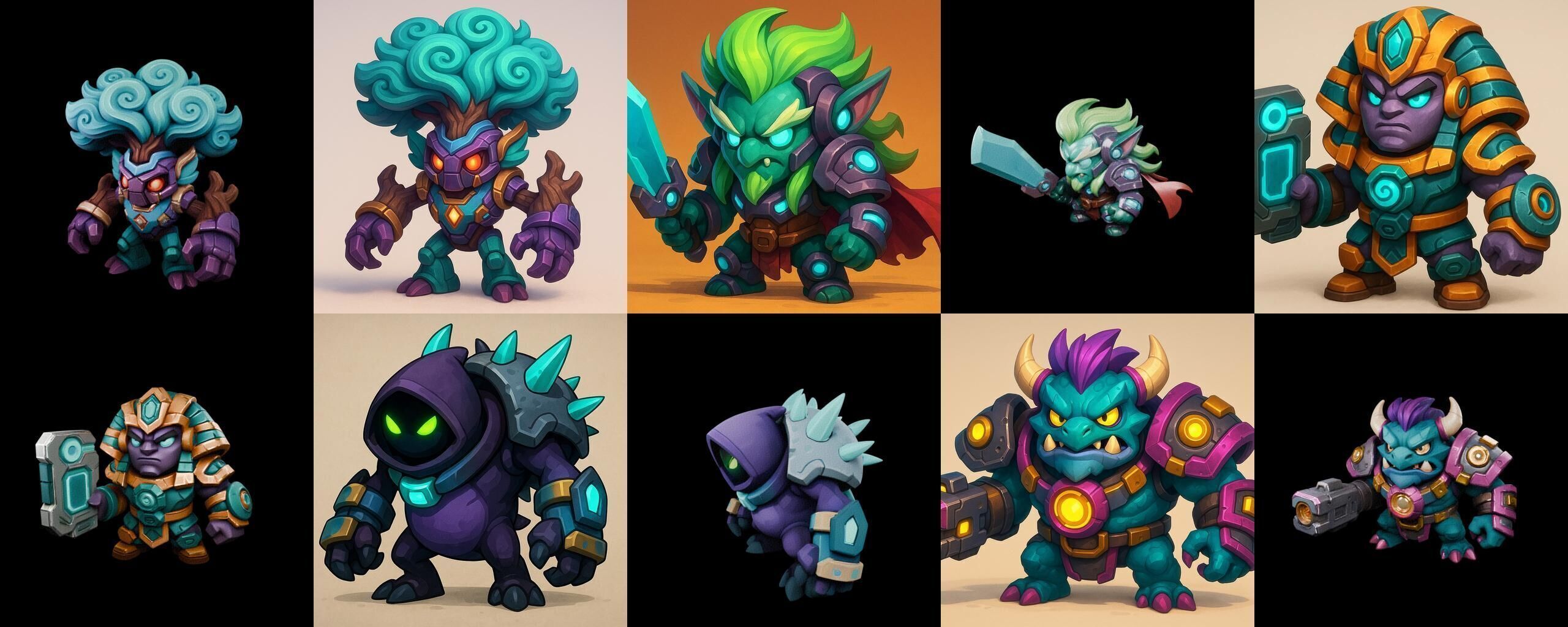 Heros Fantasy bundle 67 pack 100 glb Low-poly 3D model_17