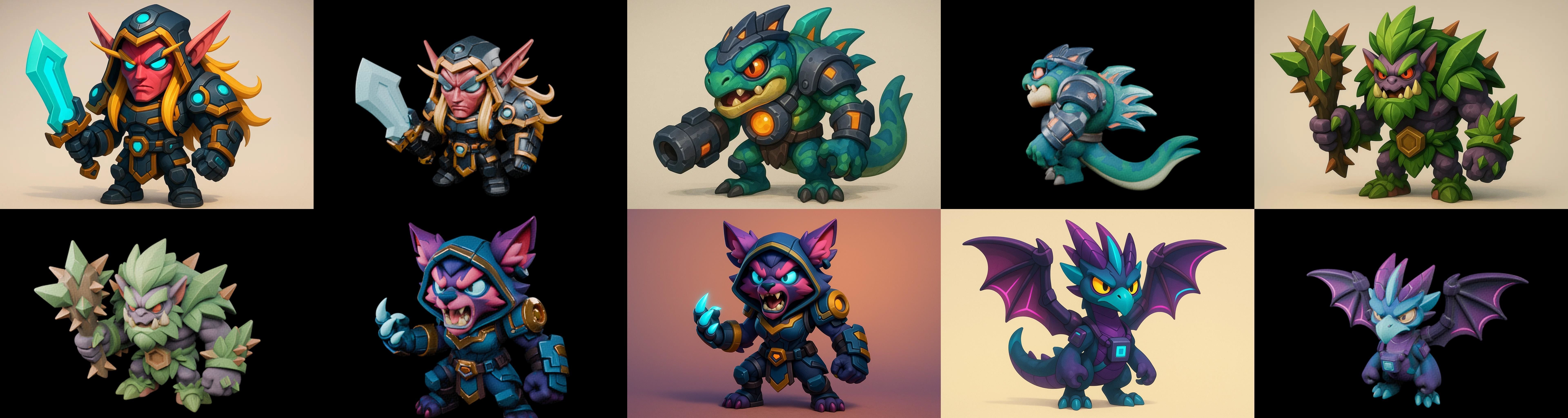 Heros Fantasy bundle 67 pack 100 glb Low-poly 3D model_14