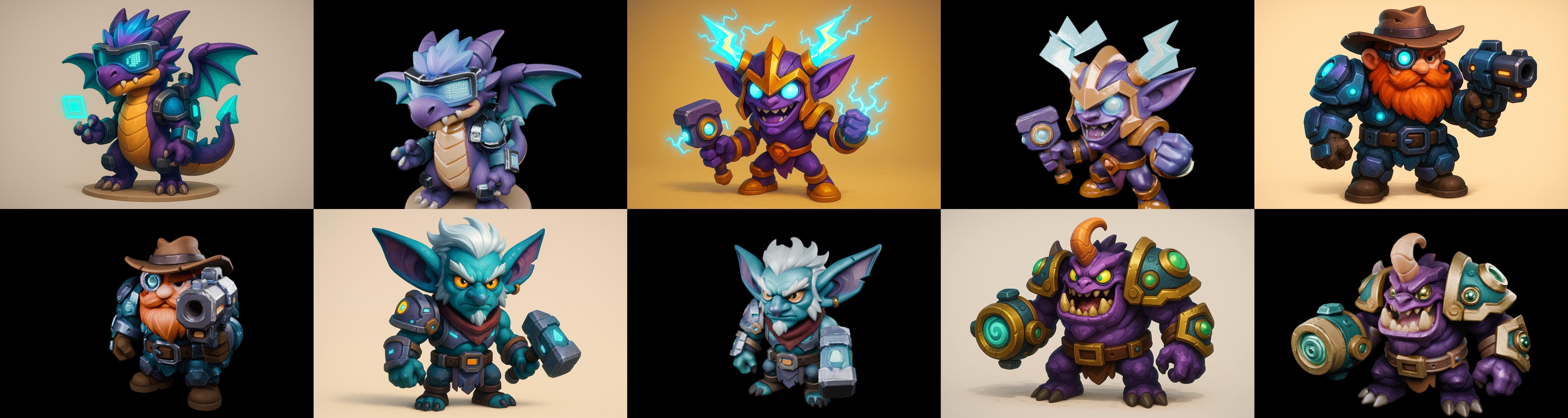 Heros Fantasy bundle 67 pack 100 glb Low-poly 3D model_11