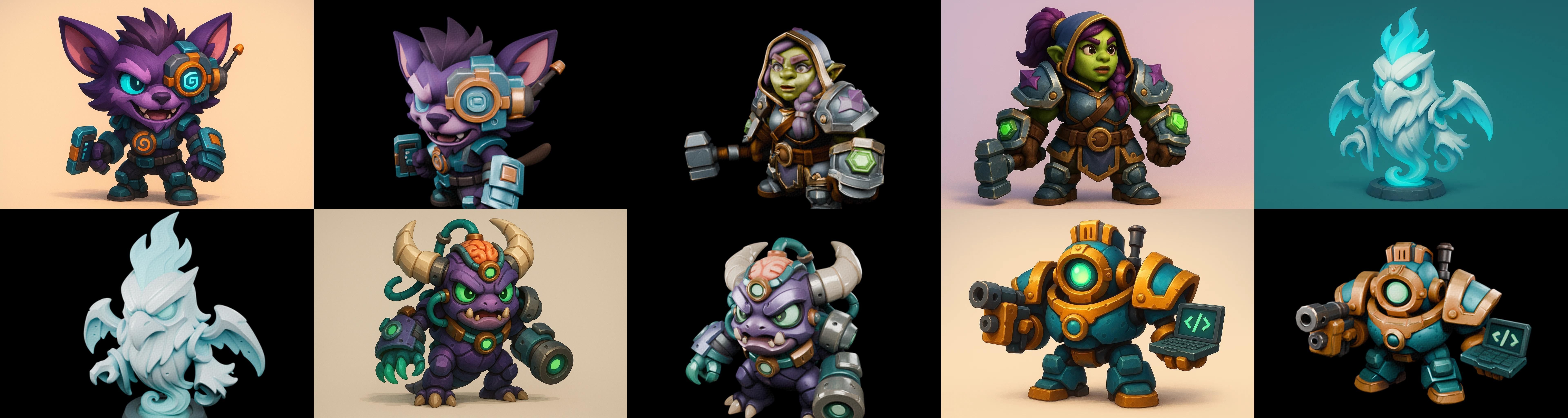 Heros Fantasy bundle 67 pack 100 glb Low-poly 3D model_15