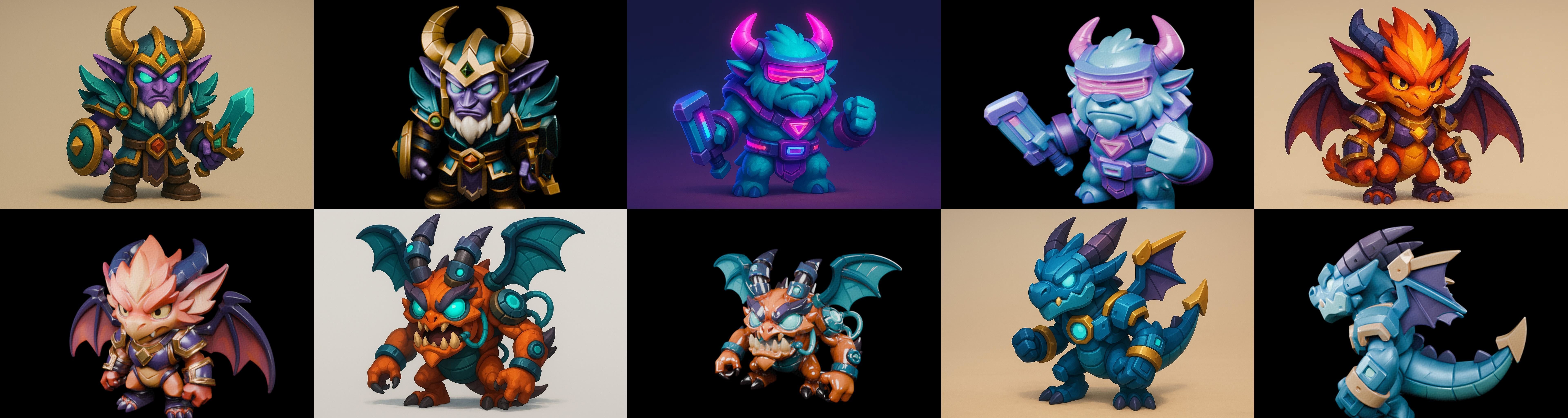 Heros Fantasy bundle 67 pack 100 glb Low-poly 3D model_1