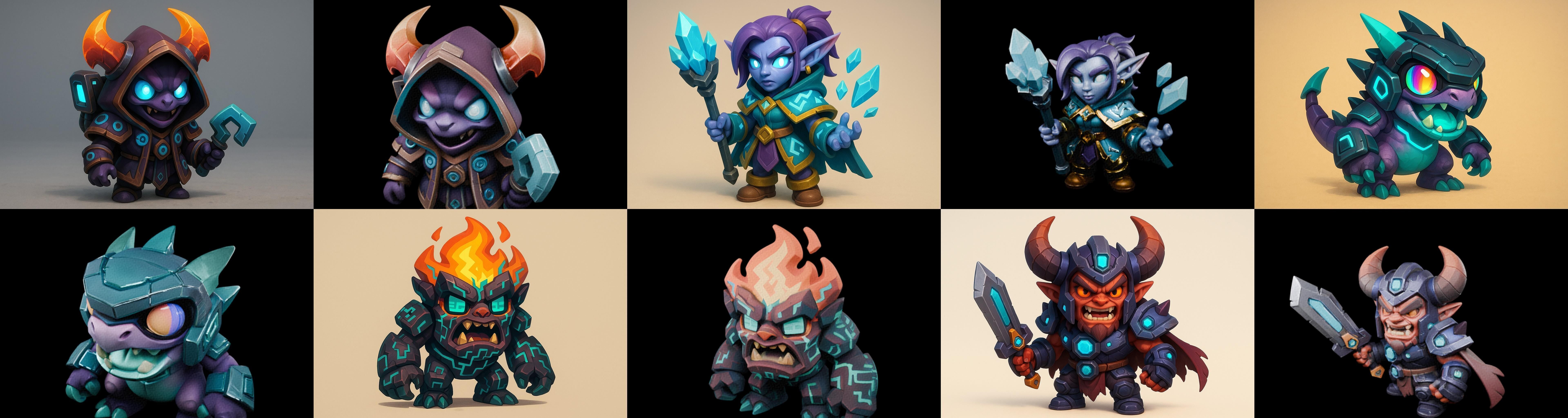 Heros Fantasy bundle 67 pack 100 glb Low-poly 3D model_10