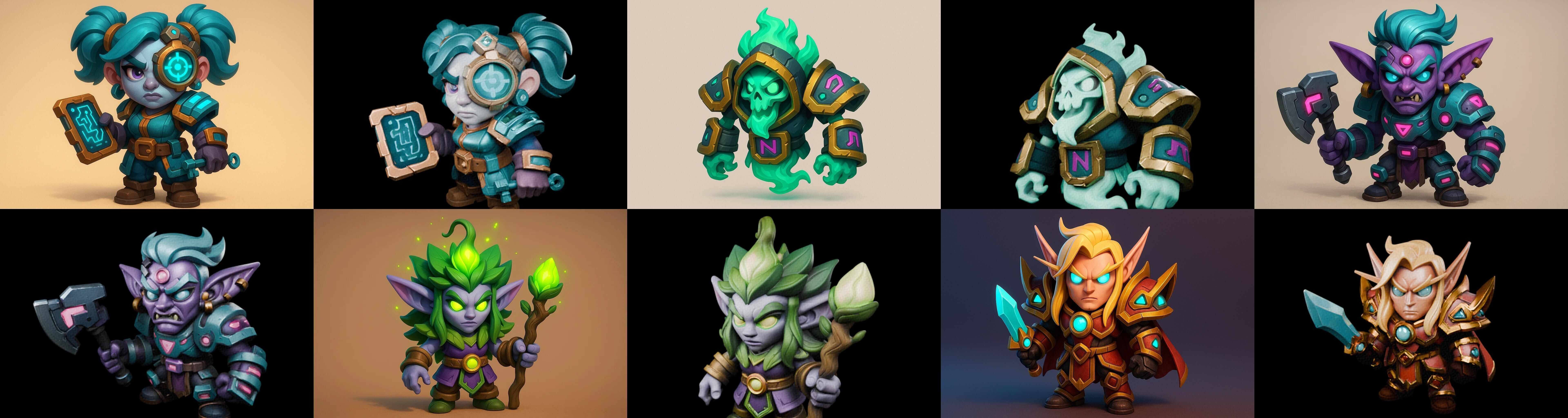 Heros Fantasy bundle 67 pack 100 glb Low-poly 3D model_8