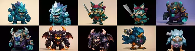 Heros Fantasy bundle 66 pack 100 glb