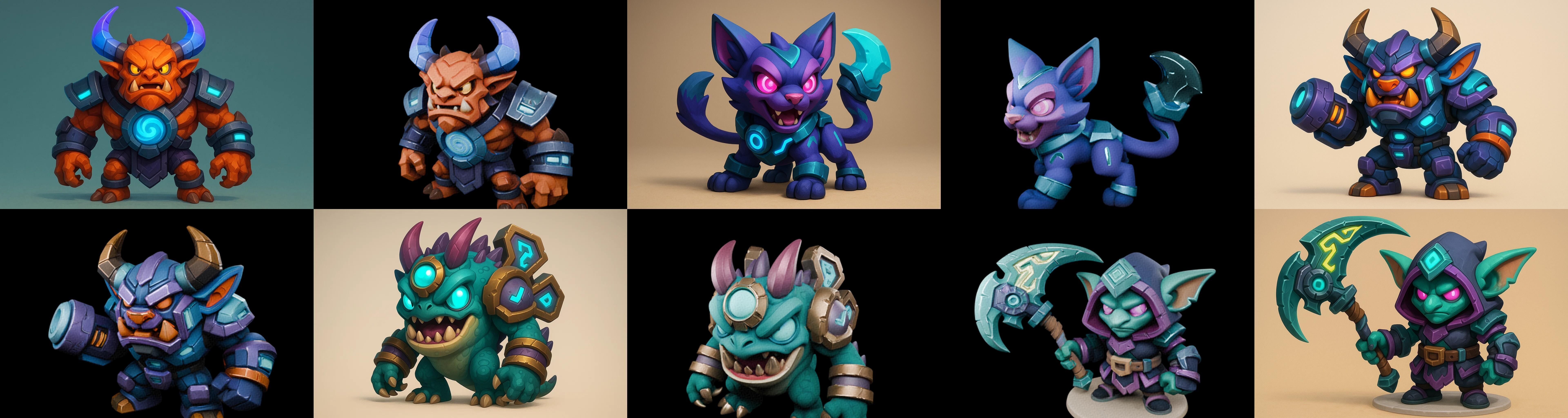 Heros Fantasy bundle 65 pack 100 glb Low-poly 3D model_3