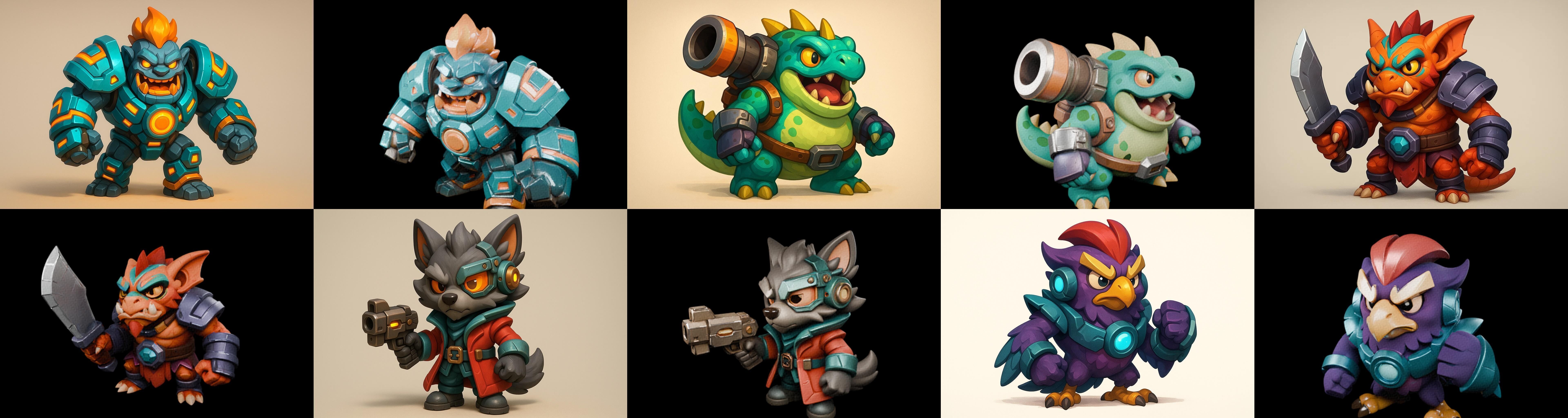 Heros Fantasy bundle 65 pack 100 glb Low-poly 3D model_9