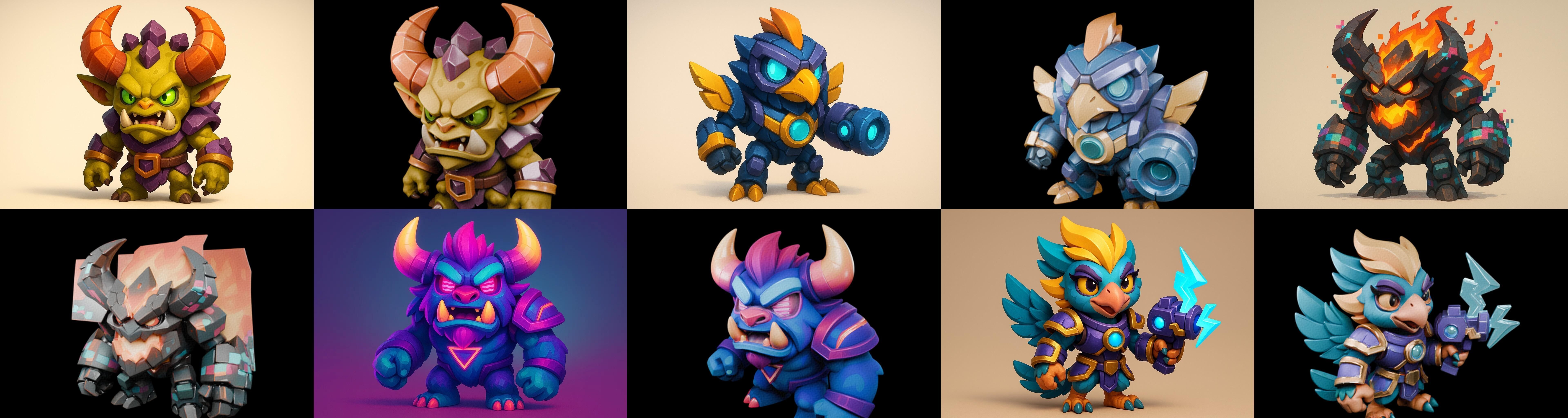 Heros Fantasy bundle 65 pack 100 glb Low-poly 3D model_8