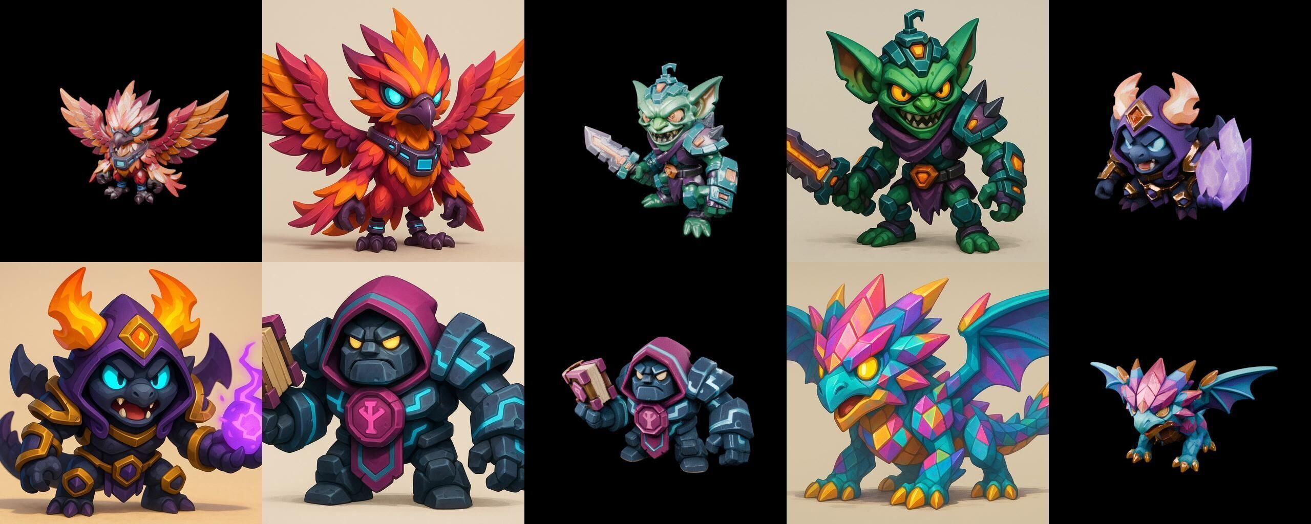 Heros Fantasy bundle 65 pack 100 glb Low-poly 3D model_14