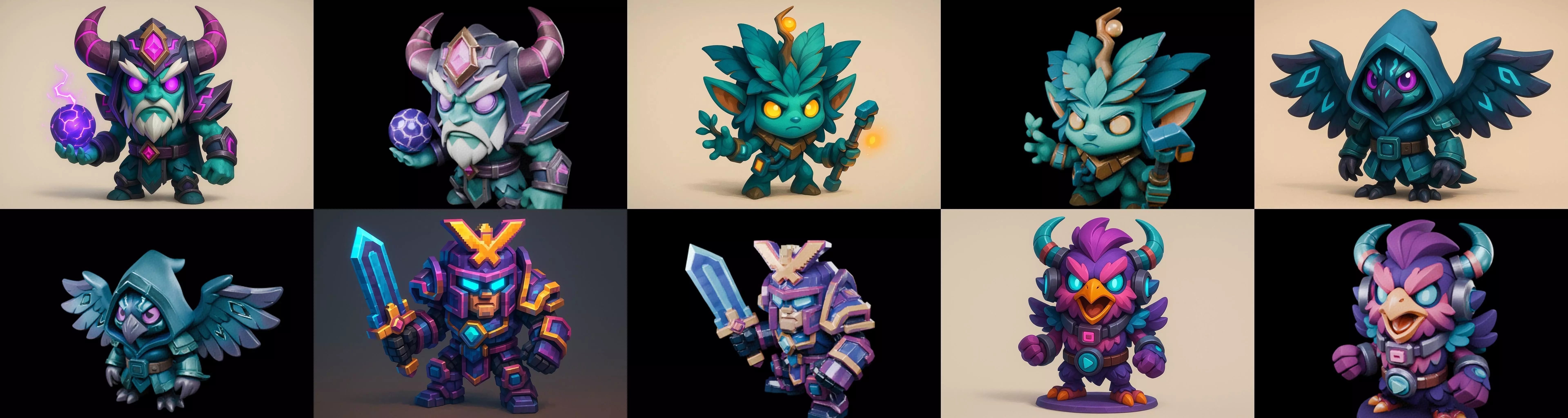 Heros Fantasy bundle 65 pack 100 glb Low-poly 3D model_0