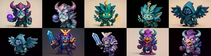 Heros Fantasy bundle 65 pack 100 glb