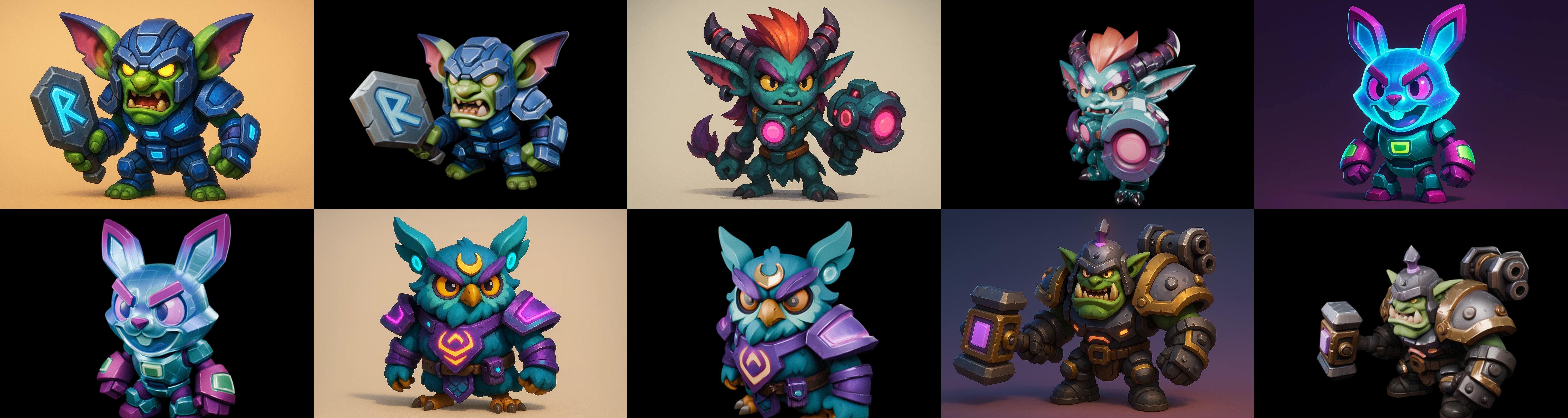 Heros Fantasy bundle 65 pack 100 glb Low-poly 3D model_17