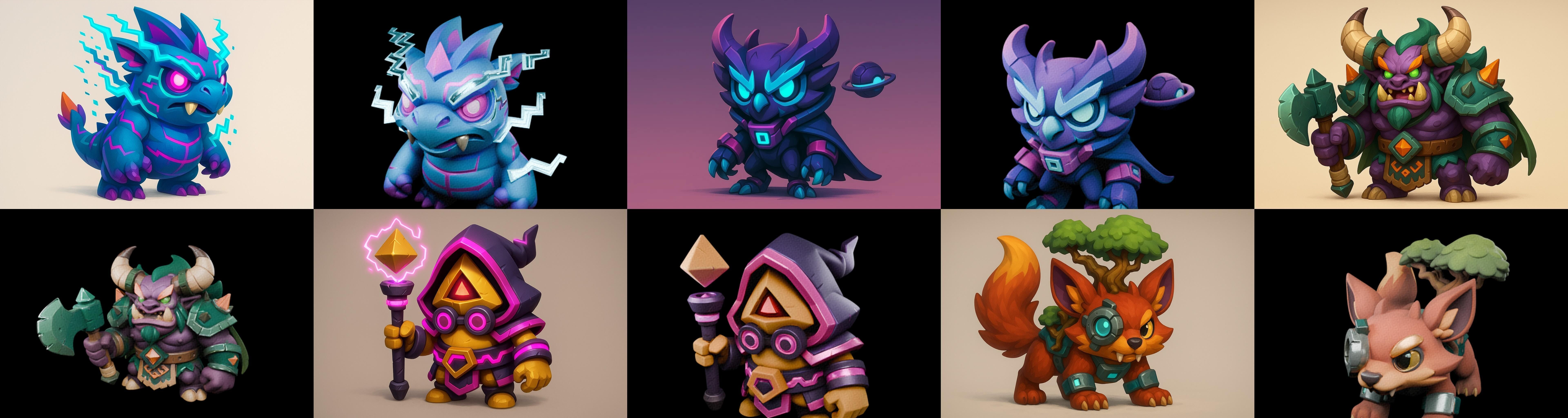 Heros Fantasy bundle 65 pack 100 glb Low-poly 3D model_2