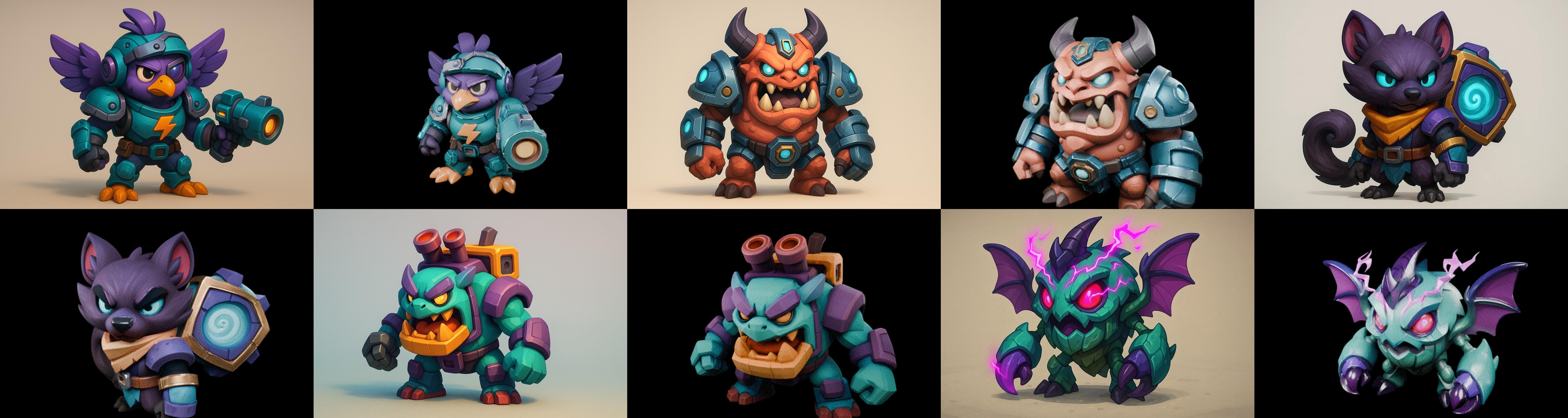 Heros Fantasy bundle 65 pack 100 glb Low-poly 3D model_5