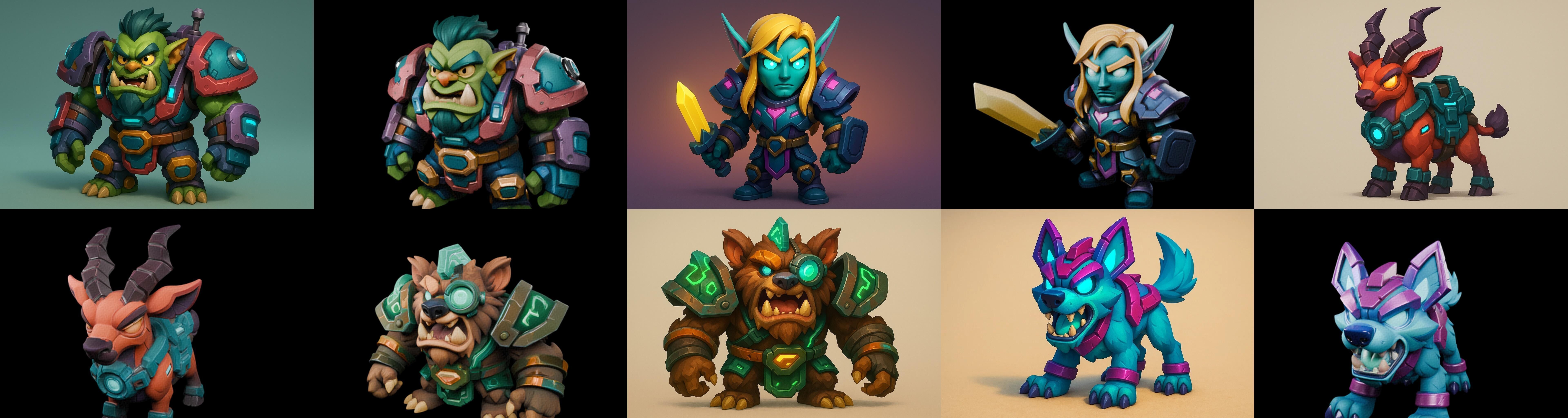 Heros Fantasy bundle 65 pack 100 glb Low-poly 3D model_15