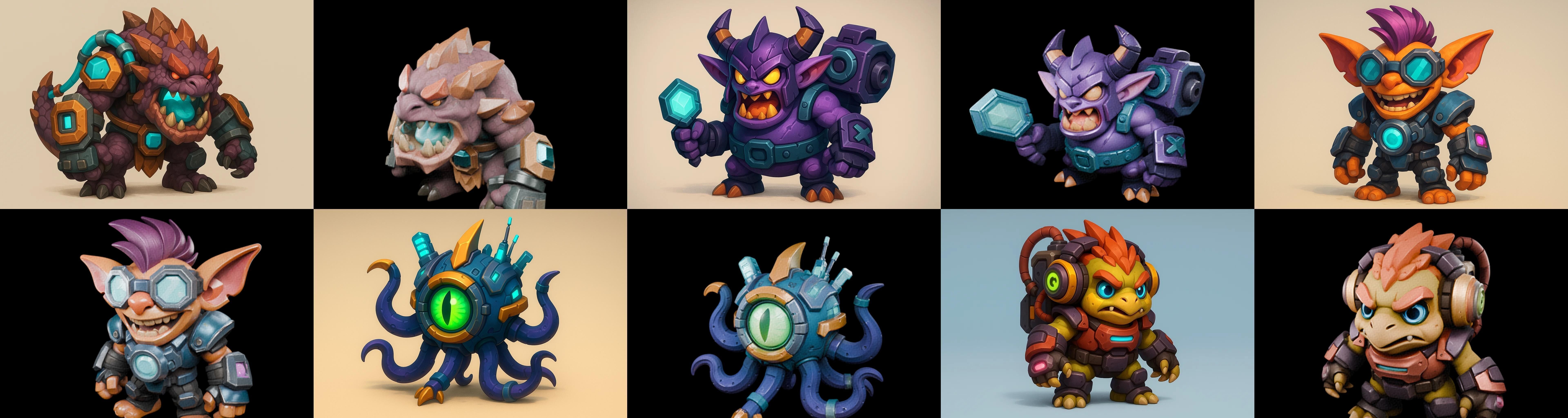 Heros Fantasy bundle 65 pack 100 glb Low-poly 3D model_12