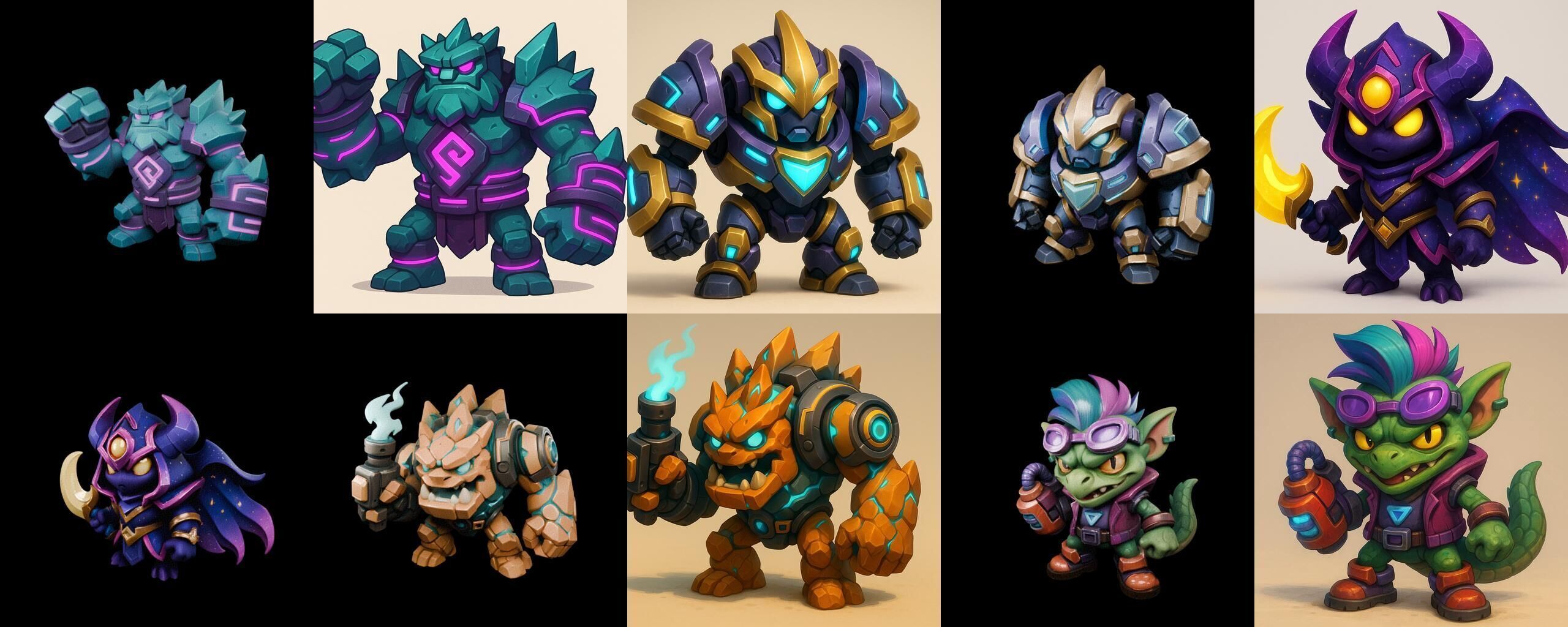 Heros Fantasy bundle 65 pack 100 glb Low-poly 3D model_10