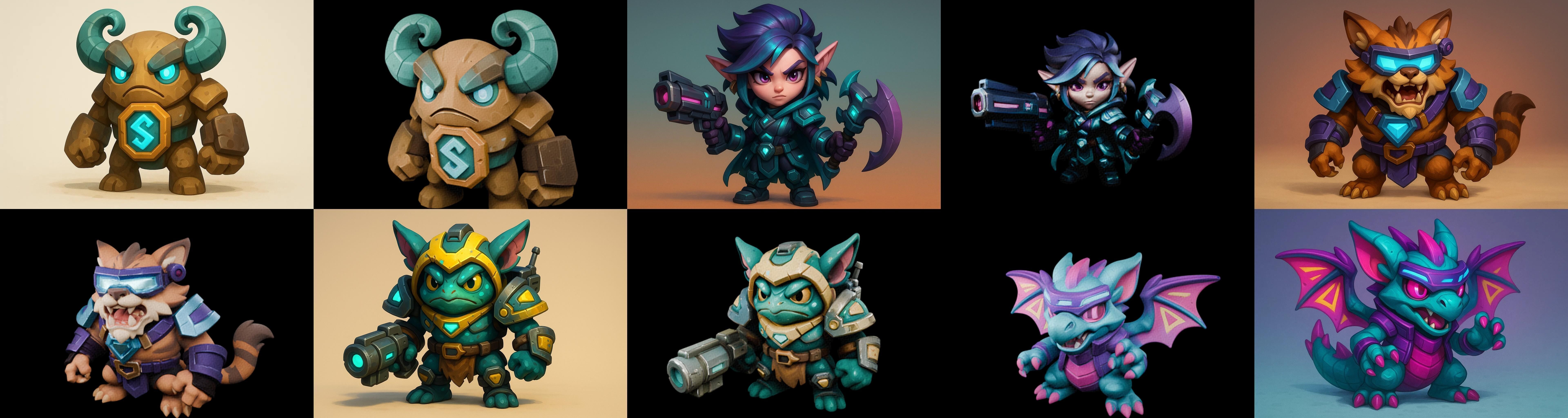 Heros Fantasy bundle 65 pack 100 glb Low-poly 3D model_16