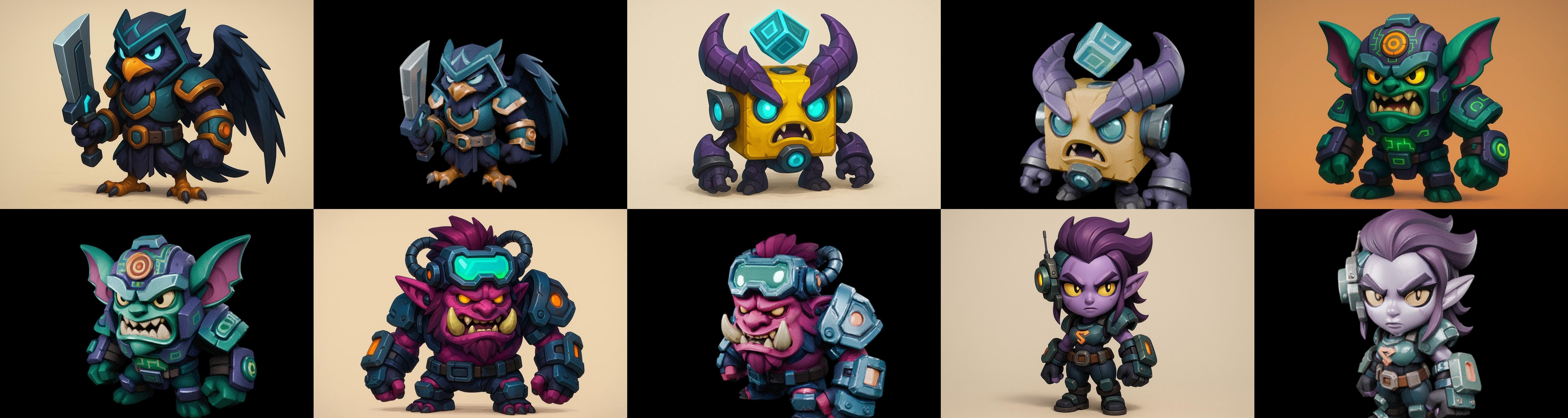 Heros Fantasy bundle 65 pack 100 glb Low-poly 3D model_11