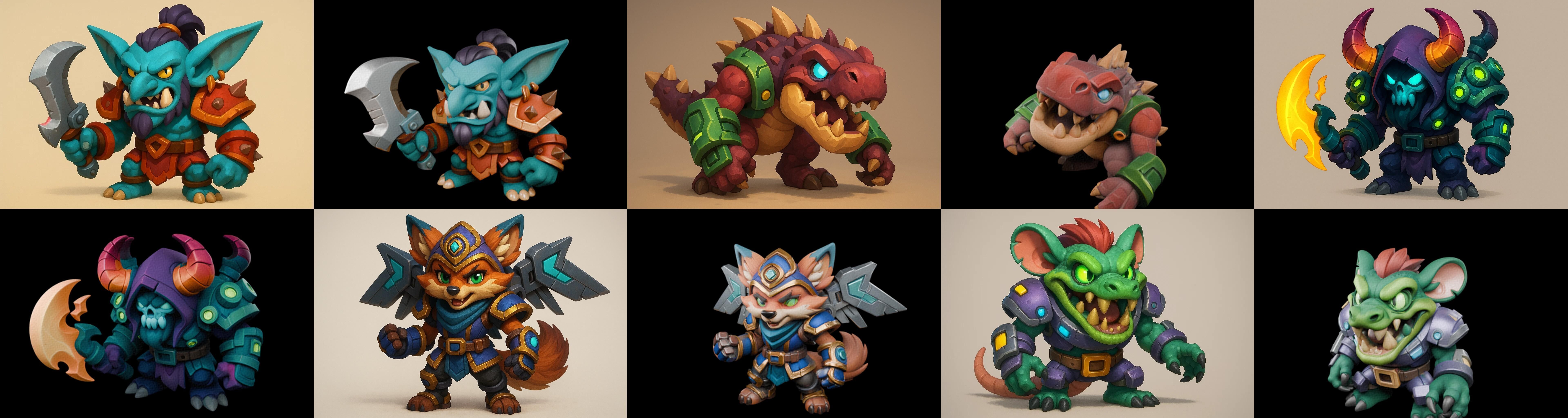 Heros Fantasy bundle 65 pack 100 glb Low-poly 3D model_19