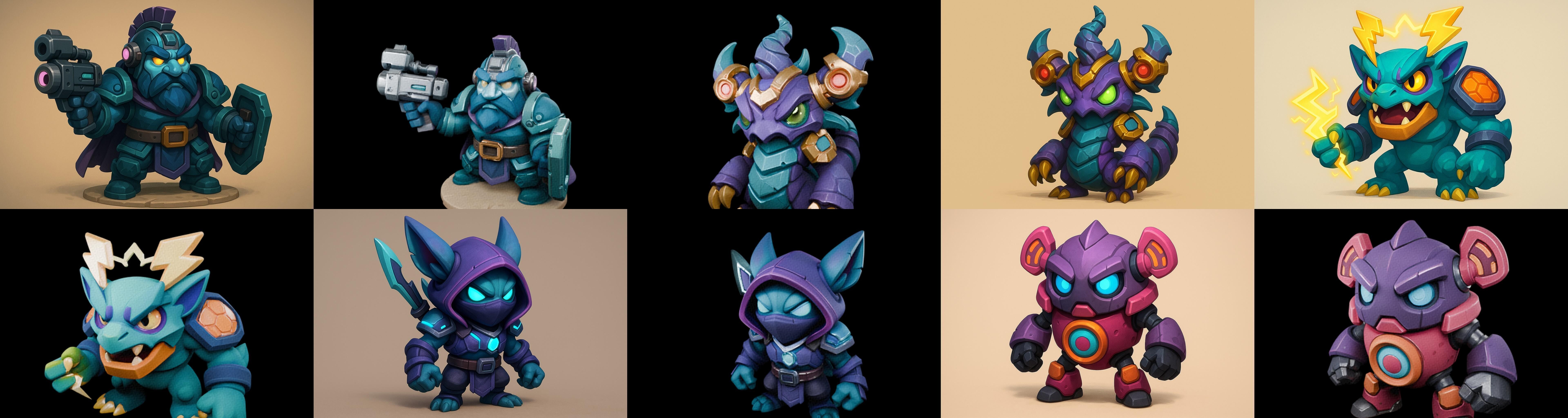 Heros Fantasy bundle 65 pack 100 glb Low-poly 3D model_6